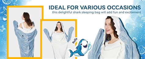 PALAY® Shark Blanket Pajamas for Women Men Adult Warm Fleece Blanket ...