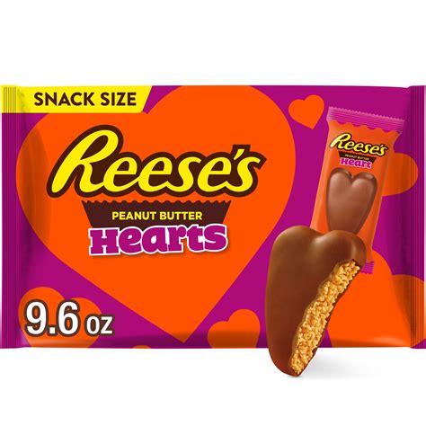 Reese's Heart-Shaped Milk Chocolate Peanut Butter Snack Size Candy ...