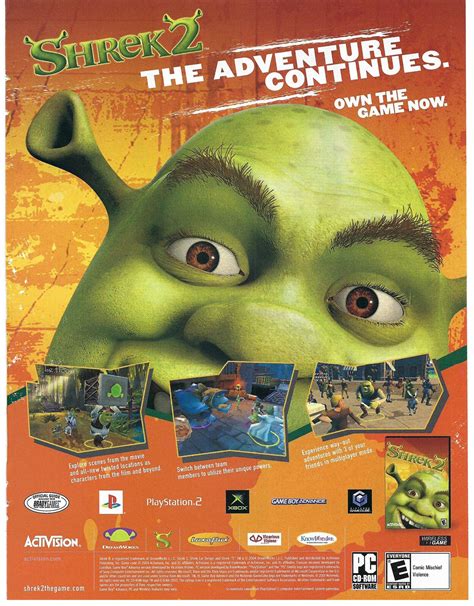 2004 DreamWorks Shrek 2 Video Game Dreamworks Retro Activision Print Ad ...