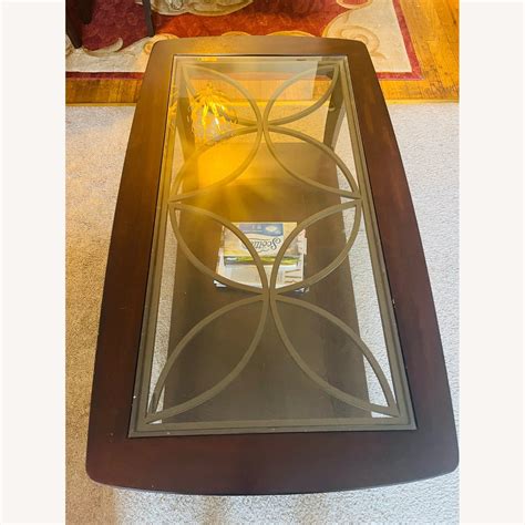 Raymour & Flanigan Rectangular Glass Coffee Table - AptDeco