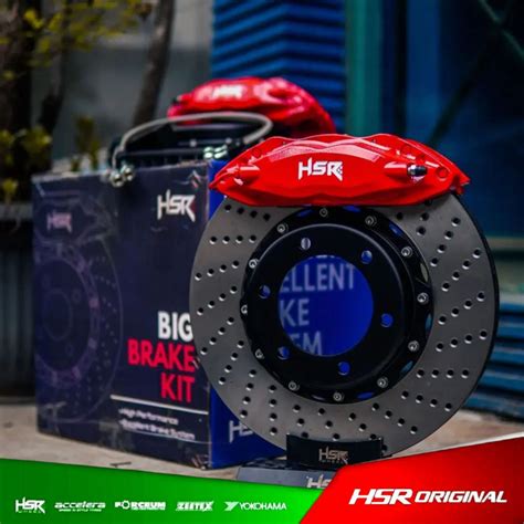 Jual Big Brake Kit HSR Merah 295x24 Mobil Honda Jazz Brio BBK HSR 4 Pot / Piston Depan Disc ...