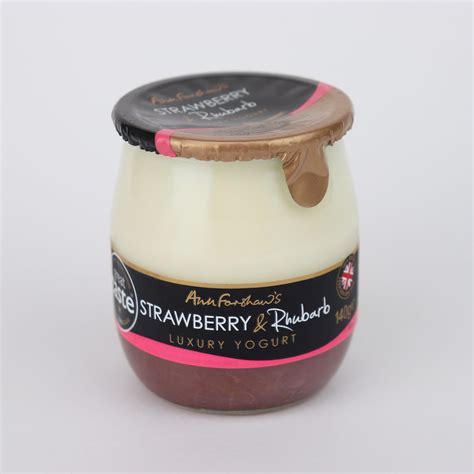 Ann Forshaw's Luxury Glass Jar Yogurts- Strawberry and Rhubarb | The ...