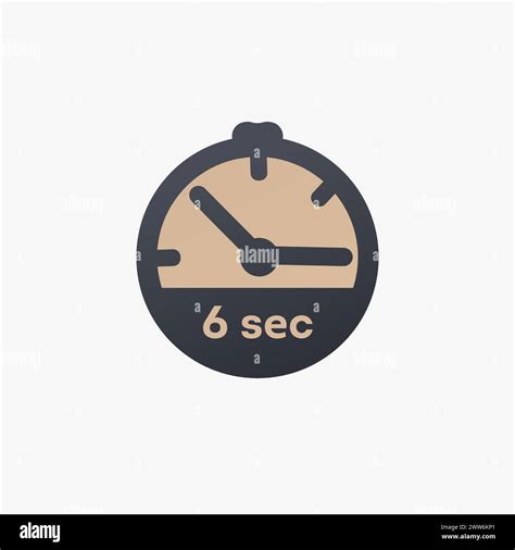 6 second timer clock. 6 sec stopwatch icon countdown time stop ...