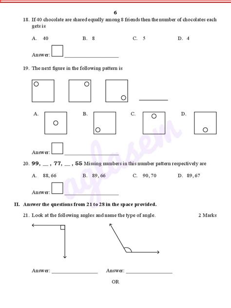 Image result for Model Question Paper Class 5 Maths