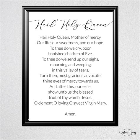 Prayer Poster: Hail Holy Queen - A Jubilee Day