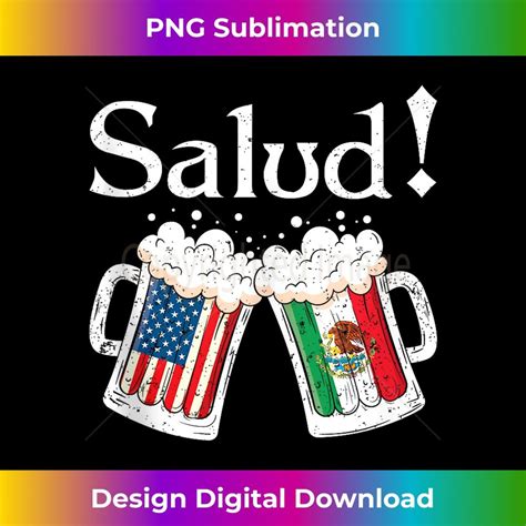 Salud Mexican Cheers Beer Drinking American Mexican Flag Tan | Inspire ...