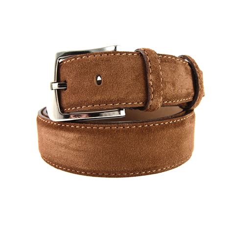 Buy Mens Tan Brown Suede Belt - Leather - LeatherBeltsOnline