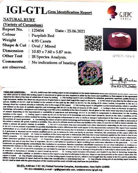 5.47 Ratti Natural Mozambique Ruby with Govt. Lab Certificate-(12210 ...