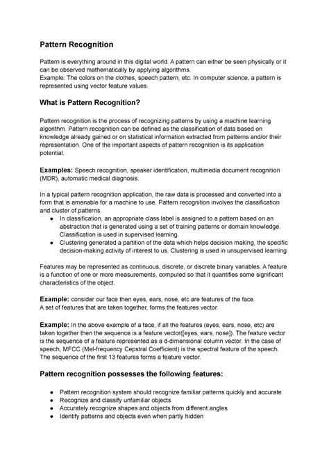 AI Pattern Recognition - Pattern Recognition Pattern is everything ...