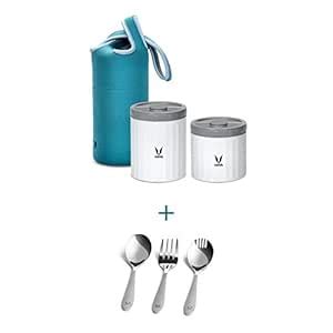Buy VAYA PRESERVE LunchKit with Cutlery Set 800 ml, White Vacuum ...