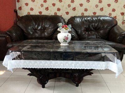 Kuber Industries PVC 4 Seater Transparent Centre Table Cover - White ...