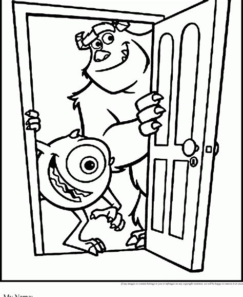 Monsters Inc Coloring Pages Printable - Printable Templates