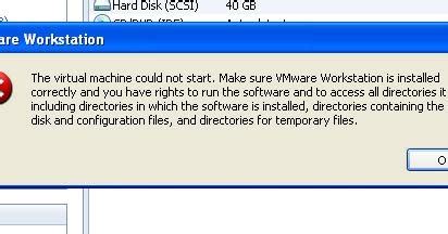 Fail to Start Virtual Machine 的图像结果