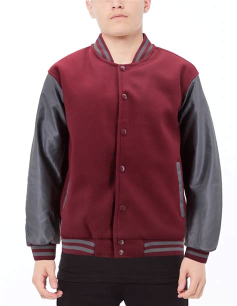 Boy's Classic Two Tone Snap Button College Sports Kids Letterman ...