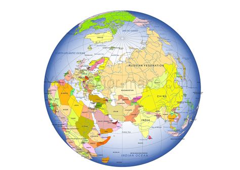 World Globe With Names Of Countries - Wayne Baisey