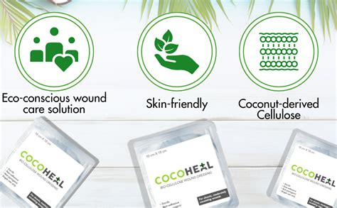 COCOHEAL Natural Coconut Derived Cellulose Dressing 10x10 cm | Non ...