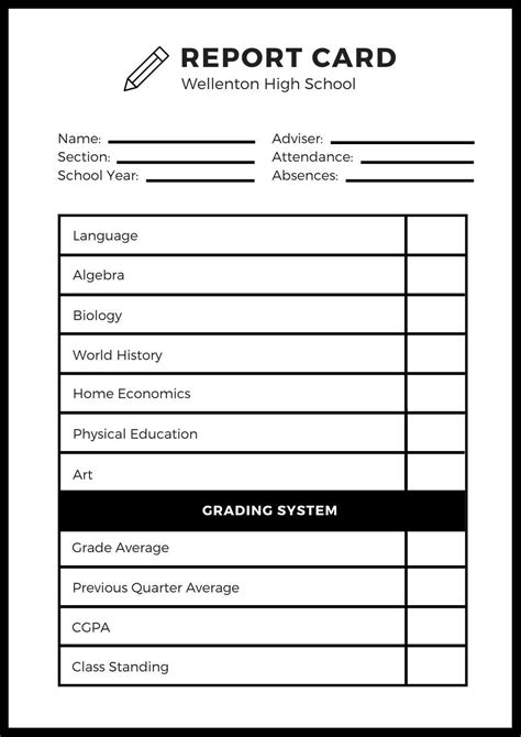 Free Custom Printable High School Report Card Templates Canva Regarding ...