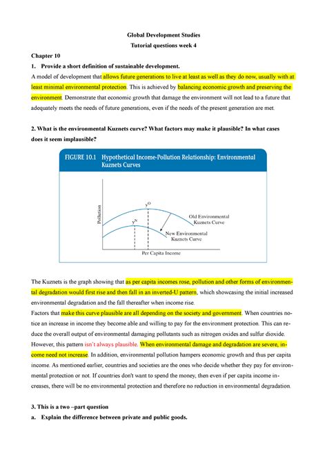 GDS-TTL4 - with note - Global Development Studies Tutorial questions ...