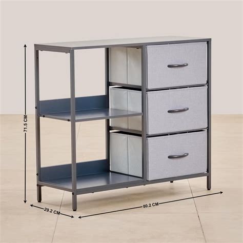 Buy Helios Ethan Metal 3-Tier Multipurpose Cabinet - Grey from Helios ...