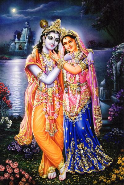 Radha Krishna Evening At Lake - Posters by Raghuraman | Buy Posters ...