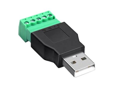 USB-A Male Plug / Female Socket 5-pin Terminal Block - Thingbits India