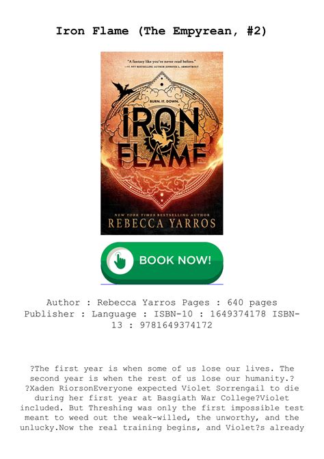 (Reads) [PDF/KINDLE] Iron Flame (The Empyrean, #2) by Rebecca Yarros ...