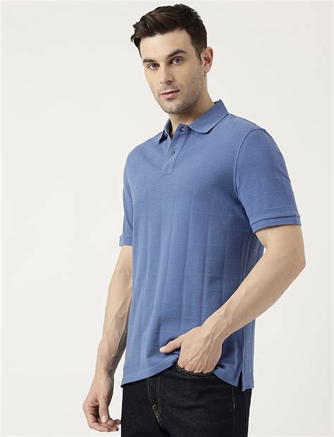 Buy Pure Cotton Polo Neck Checked T-Shirt at Marks & Spencer