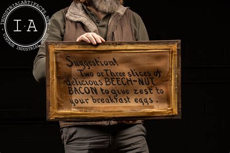 Antique Beech-Nut Bacon Framed Litho Advertisement – Industrial Artifacts