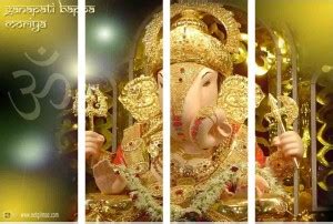 Wall Poster (Ganpati,Surface Covering Area - 36 x 24 Inch) PVC Vinyl ...