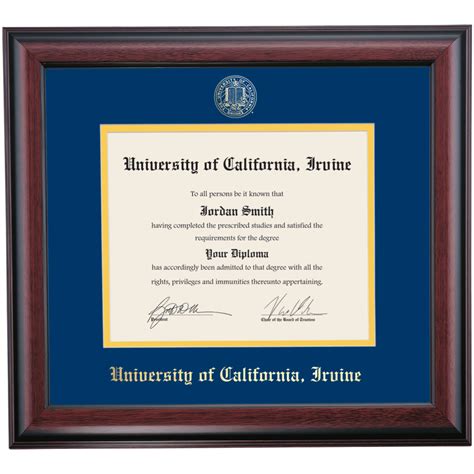 Dawn Diploma Frame for UC Irvine UCI, 16" x 18" Diploma Certificates Frame, Embossed Navy/Yellow ...