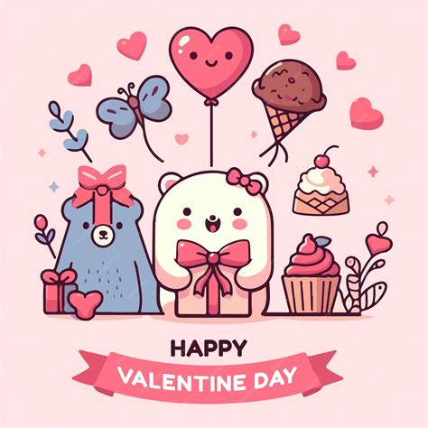 Premium Vector | Happy valentine day greetings with cute illustration