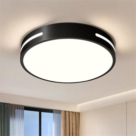 Peblto Modern Brushed Black Flush Mount Ceiling Light, Mid-Century ...