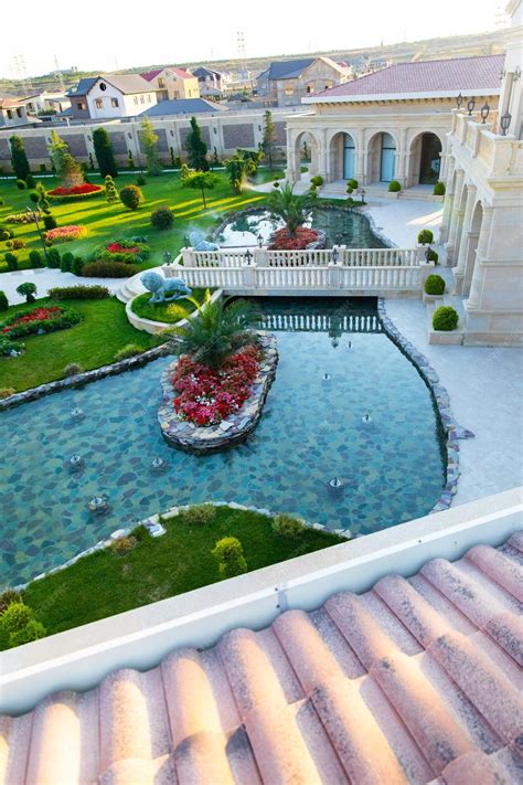 Premium Photo | Decorative swimming pool top view in garden