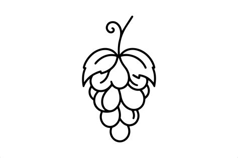 Grape Outline Vector Clipart Graphic by SKShagor Barmon · Creative Fabrica
