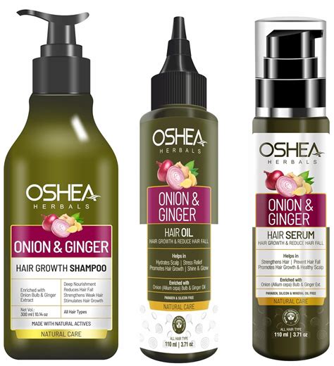 Buy Oshea Herbals Onion And Ginger Shampoo & Hair oil I Serum 520 gm ...