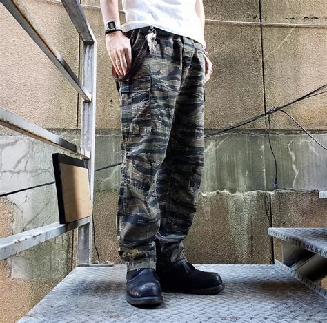 The Clash！ 00s Old Tiger "Stripe Camouflage" Cargo Trousers タイガーストライプ ...
