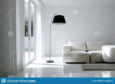 Minimalist Living Room with White Walls and a Large Statement Floor ...