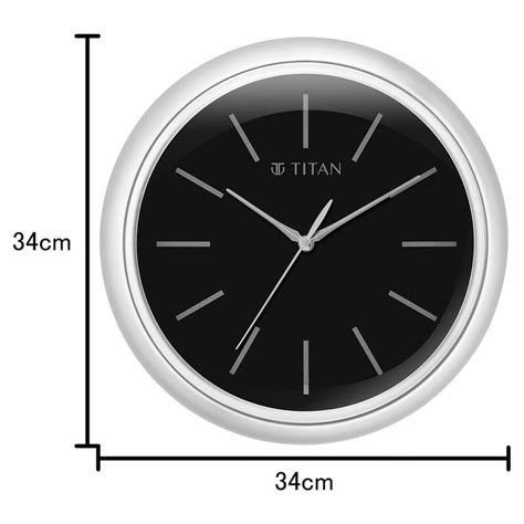Buy Online Titan Classic Balck Colour Wall Clock with Silent Sweep 34 x ...