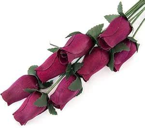 Buy Dark Burgundy Closed Bud Wooden Roses for Crafts Custom Bouquets ...