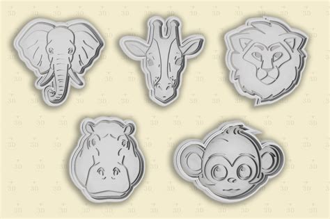 STL file African Animals COOKIE CUTTERS 🍪・3D printing model to download ...