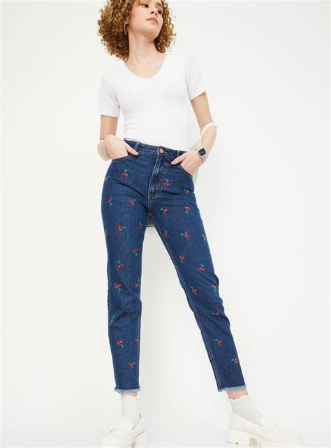 Buy Women Mom Fit Embroidered Jeans Online at just Rs. 1499.0 ...