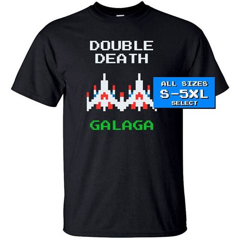 Galaga 2 ships Double Death NES screen T Shirt BLACK all sizes S-5XL ...