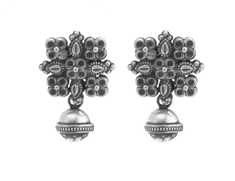 Buy Pure Silver Jhumkas/ 92.5 Sterling Silver Fashion Stylish Oxidized ...