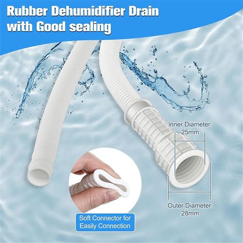 Dehumidifier Drain Hose, 13Ft Flexible Drain Hose with Cuttable Rubber ...