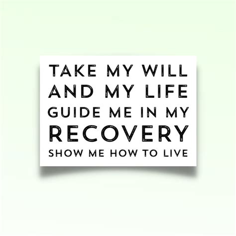 Narcotics Anonymous Third Step Prayer Black and White Text Art - Etsy