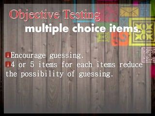 Objective Testing 的图像结果
