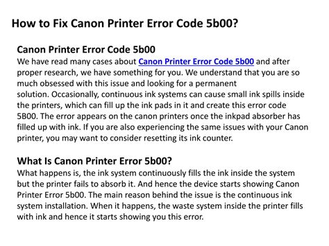 Canon Printer Error Code 5B00 的图像结果