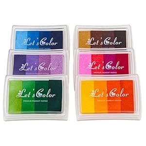 Craft Ink Pad Stamps Partner Rainbow Set of 6, DIY Multicolor Craft ...
