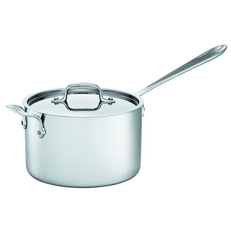 All Clad Stainless Steel 3qt Sauce Pan With Lid And Loop Handle ...