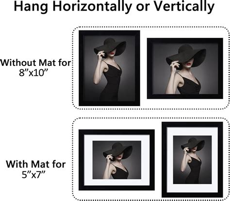 Buy CORE ART 8x10 Black Picture Frame Set of 4,Display Pictures 5x7 ...